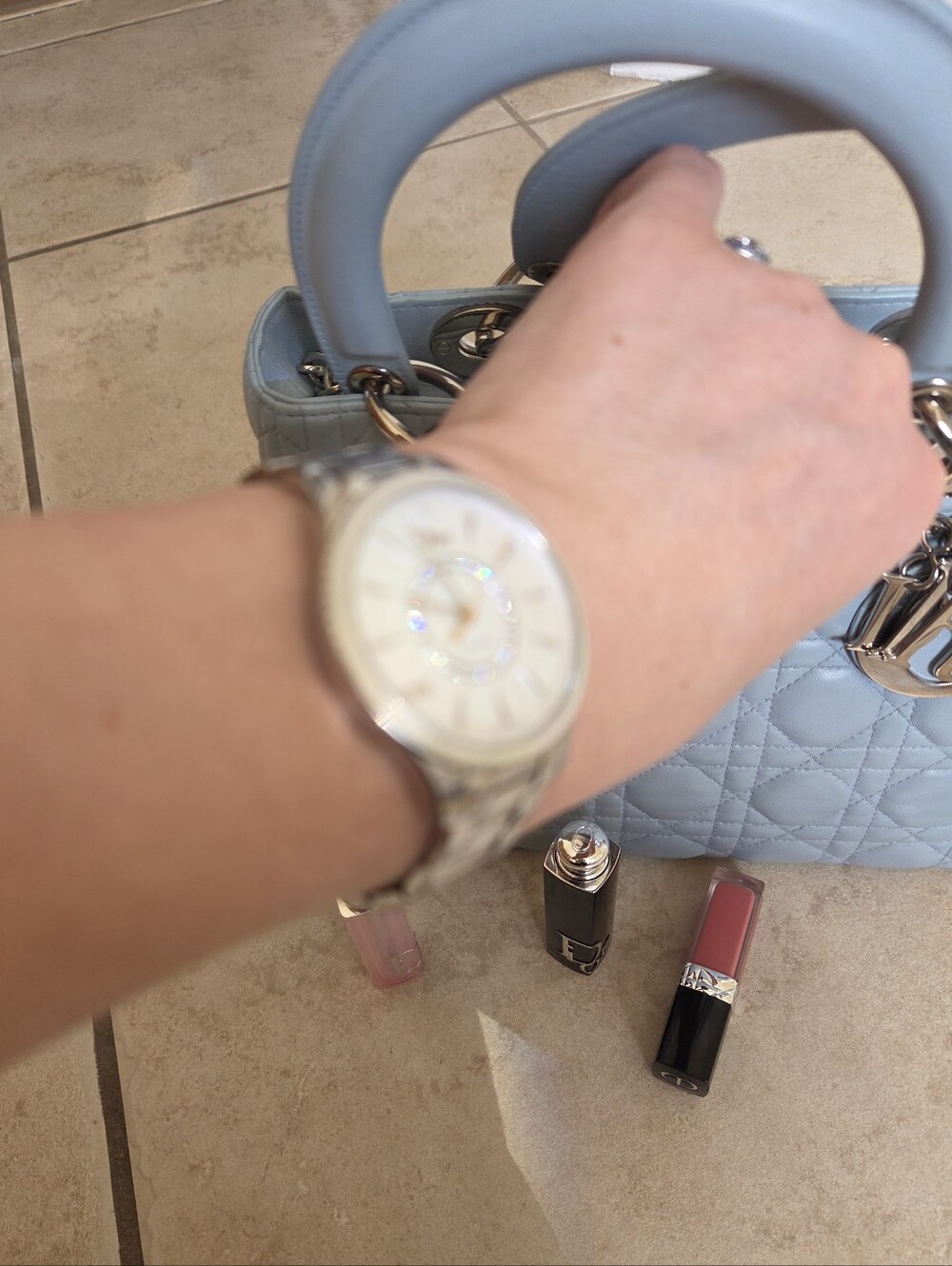 Dior Ladies Silver Watch with Cream Dial
